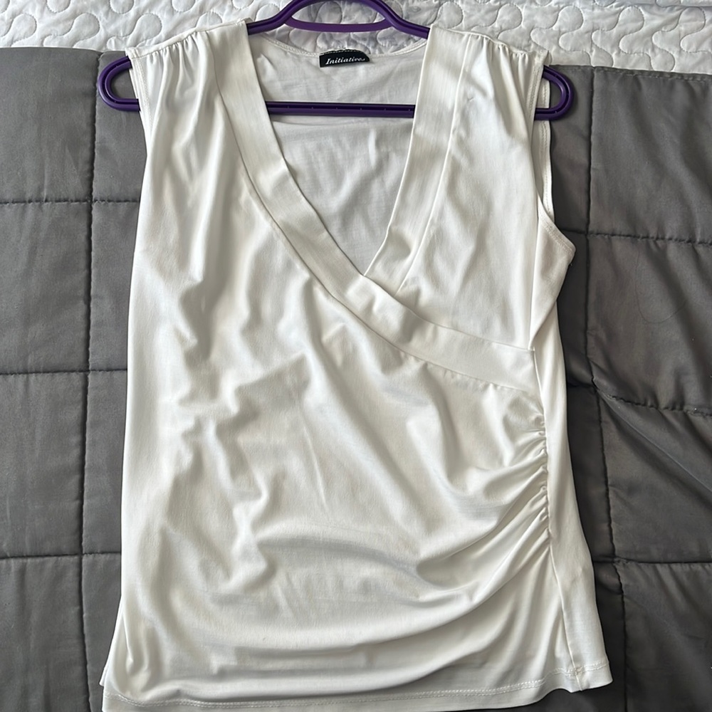 Classic white dressy tank top blouse